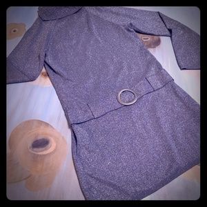 Sparkling Metallic Silver Mini Dress